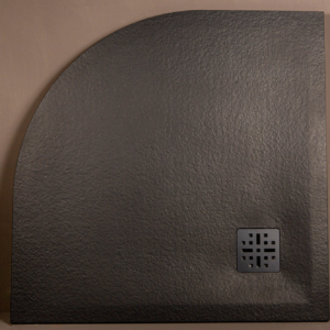 Roccia piatto doccia semicircolare 80 cm con spessore 3cm - Bianco